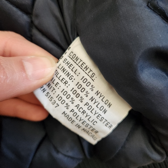 U.S. Blues by Cortina Navy Blue Nylon Bomber Jacket With Sherpa Collar - Picture 5 of 10